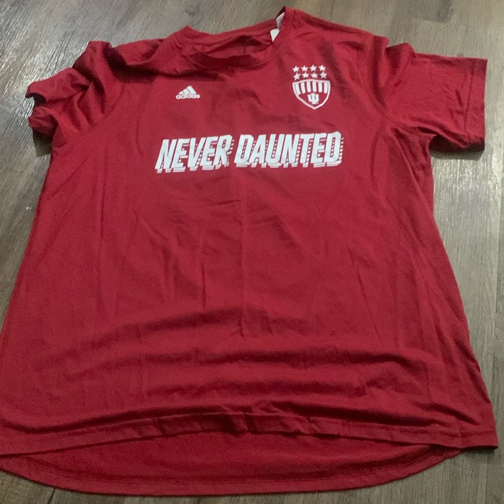 Red adidas soccer shirt
